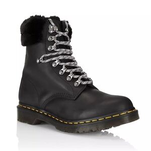 Dr. Martens 1460 Serena Collar Streeter Milo Fur Lined Boots Black US 7 UK 5 NIB